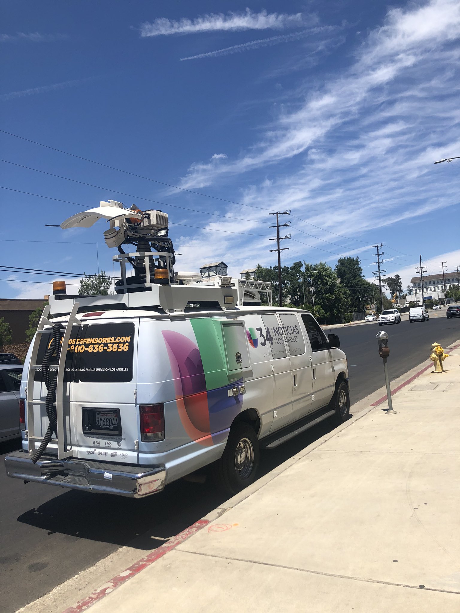 univision news van for tina odjaghian 4.2 victory
